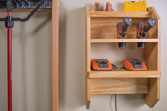 Cordless Tool Charging Station woodworking plan