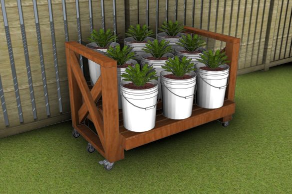 9 BUCKET GARDEN STAND – FREE PLANS - Image 1