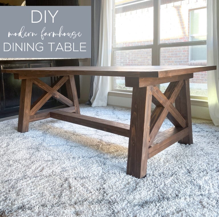 DIY X Base Dining Table woodworking plan