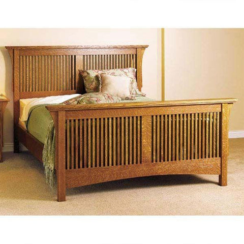 Downloadable Woodworking Project Plan to Build Arts & Crafts Bed woodworking plan