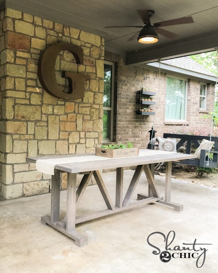 DIY $60 Outdoor Dining Table woodworking plan