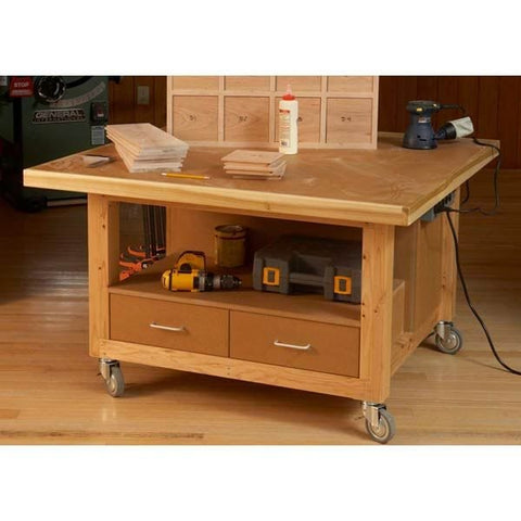 Woodworking Project Paper Plan to Build Reliably Rugged Assembly Table - Image 1