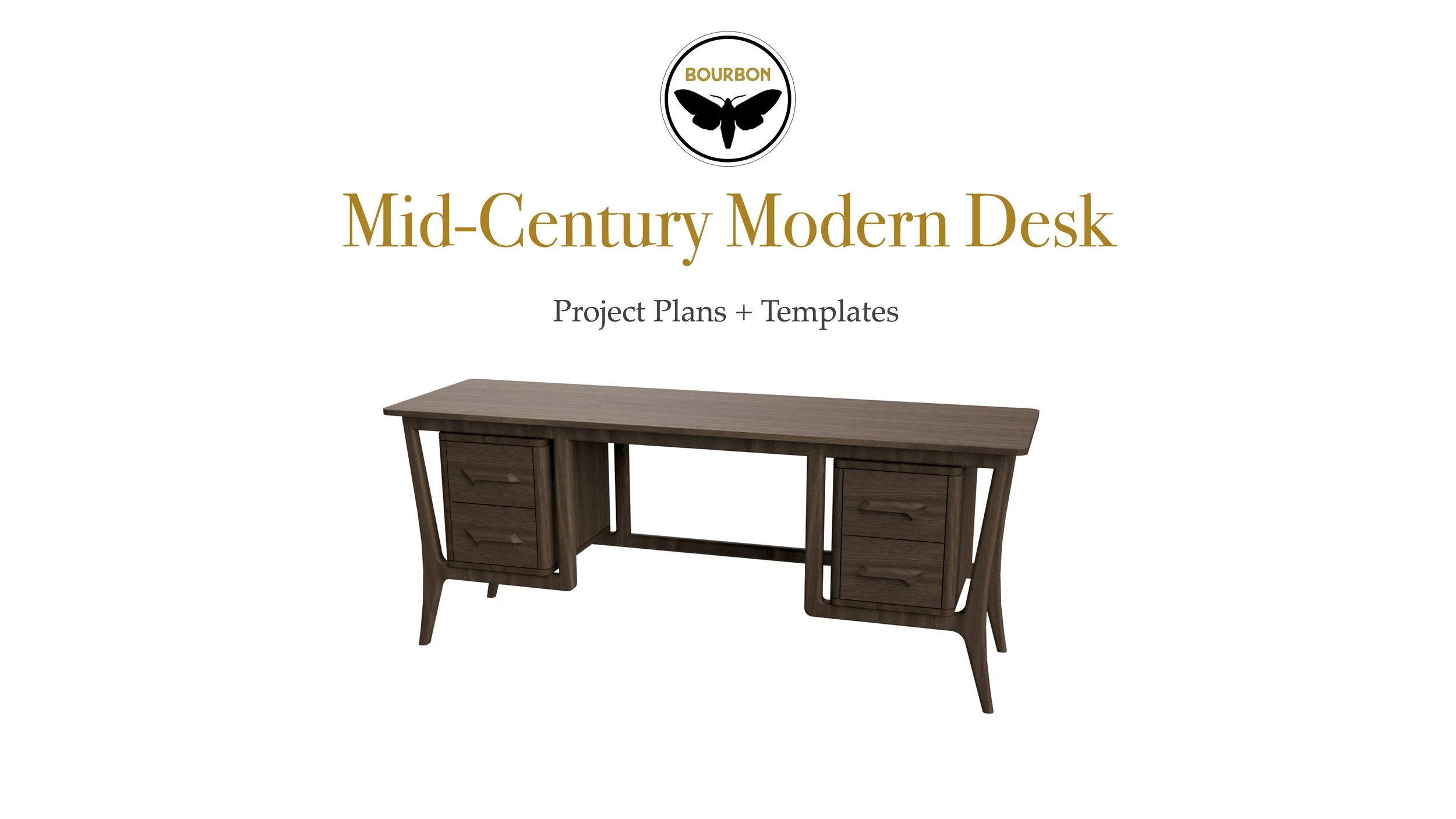 Mid-Century Modern Desk Plans + Templates woodworking plan