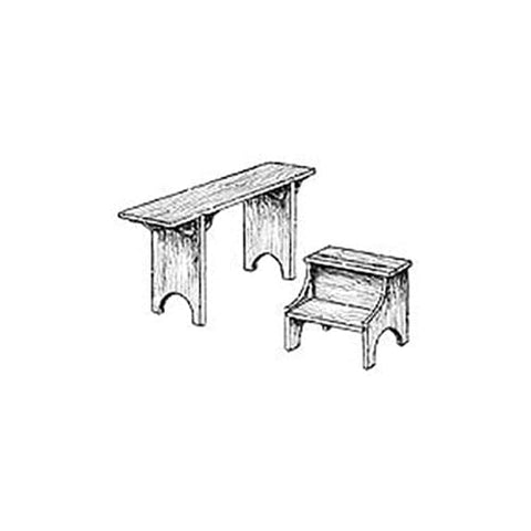 Woodworking Project Paper Plan to Build Shaker Bench and Step - Image 1
