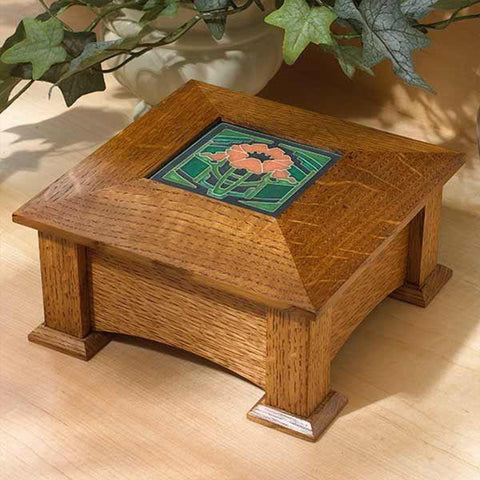 Downloadable Woodworking Project Plan to Build Tile-Topped Keepsake Box - Image 1