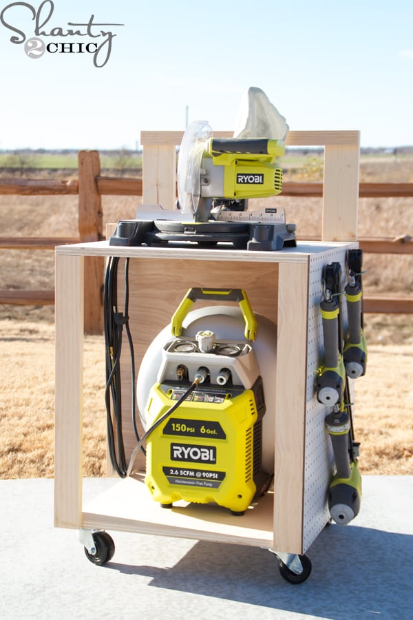 DIY Air Compressor Cart woodworking plan