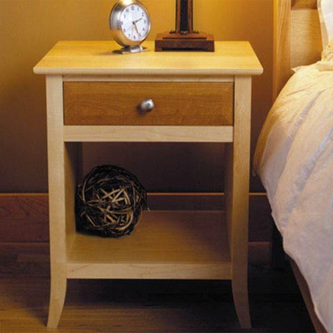 Downloadable Woodworking Project Plan to Build Maple & Cherry Nightstand woodworking plan