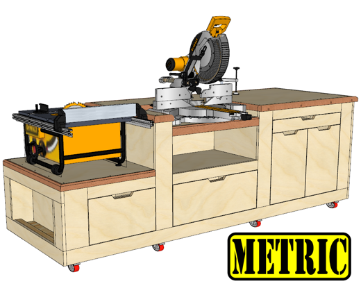 Table Saw Workbench – Metric Build Plans woodworking plan