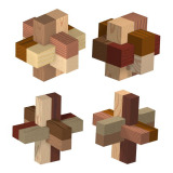Six-piece burr puzzles woodworking plan