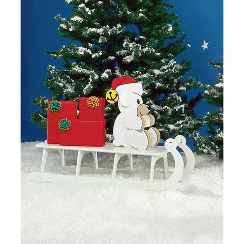 Woodworking Project Paper Plan to Build Sleigh Riding Teddy - Image 1