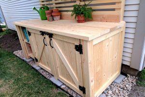 Potting Bench with Hidden Garbage Enclosure - Image 1