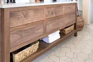 Custom Walnut Double Sink Vanity (72″) woodworking plan