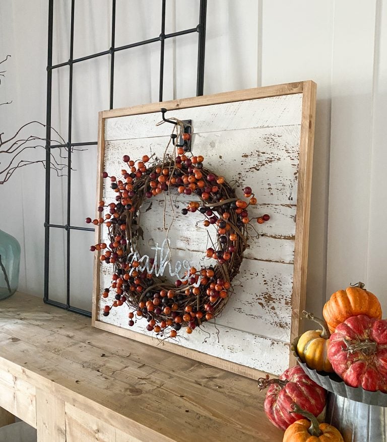 DIY Farmhouse Wreath Display - Image 1