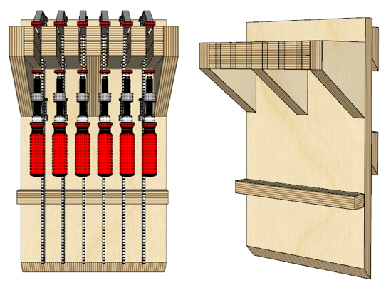 French Cleat F Style Clamp Organizer – Build Plans woodworking plan