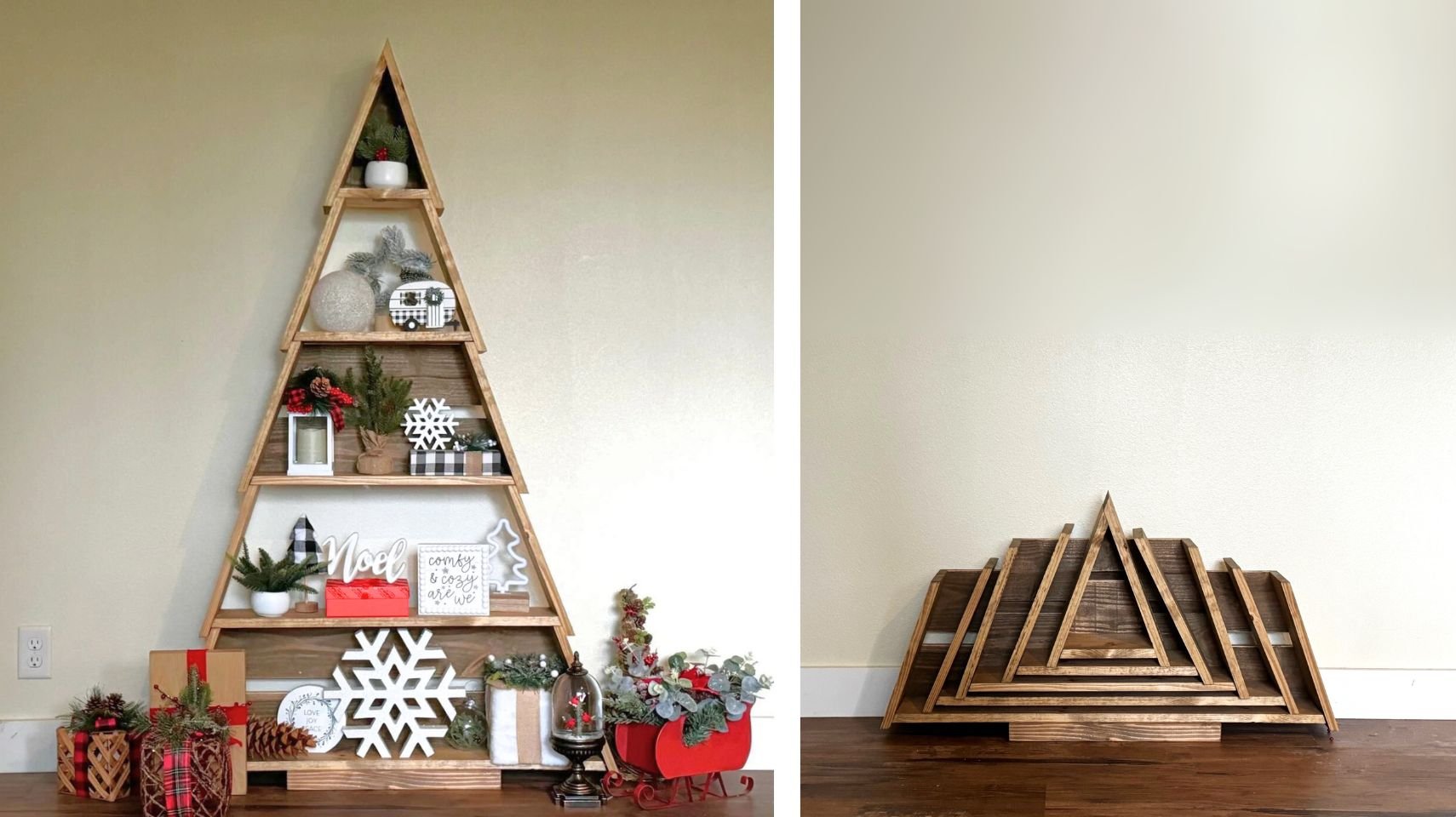 Collapsible Standing Christmas Tree Shelf woodworking plan