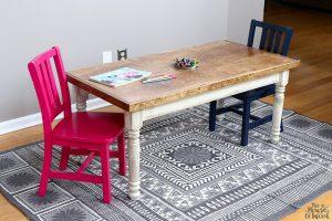 Kids’ Farmhouse Craft Table woodworking plan