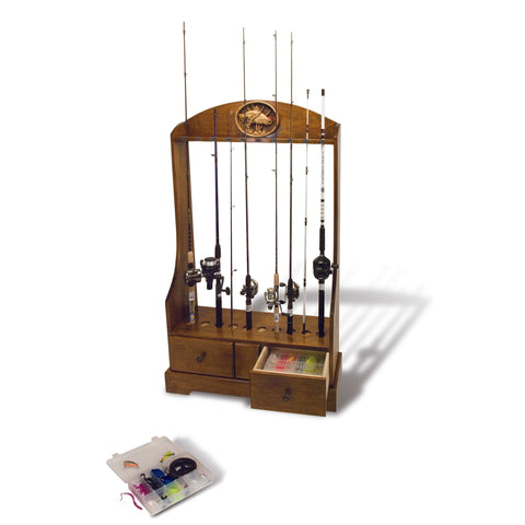 Woodworking Project Paper Plan to Build Rod Reel and Tackle Stand - Image 1