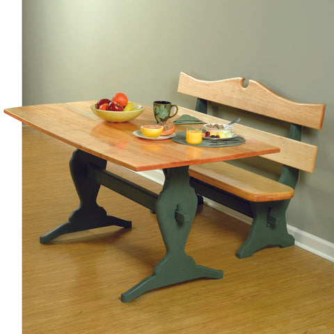 Woodworking Project Paper Plan to Build Trestle Table and Benches woodworking plan