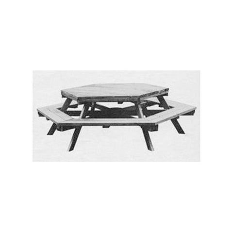 Woodworking Project Paper Plan to Build Hexagon Picnic Table - Image 1