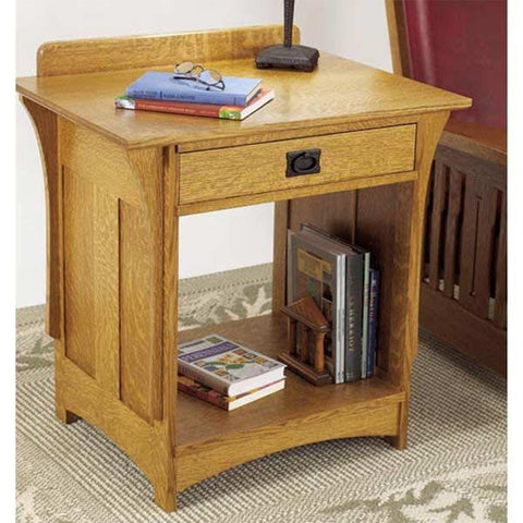 Downloadable Woodworking Project Plan to Build Arts and Crafts Nightstand woodworking plan