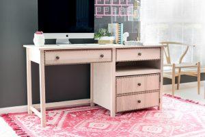 Desk with Hideaway Printer Storage woodworking plan