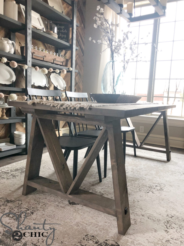 DIY Fancy V Dining Table for under $100 and a Tool Giveaway - Image 1