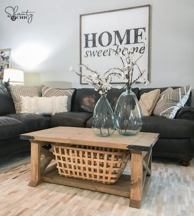 DIY 8 Board Farmhouse Coffee Table woodworking plan