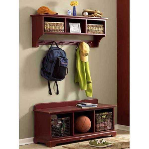 Downloadable Woodworking Project Plan to Build Entry-Area Storage Bench & Wall Shelf woodworking plan