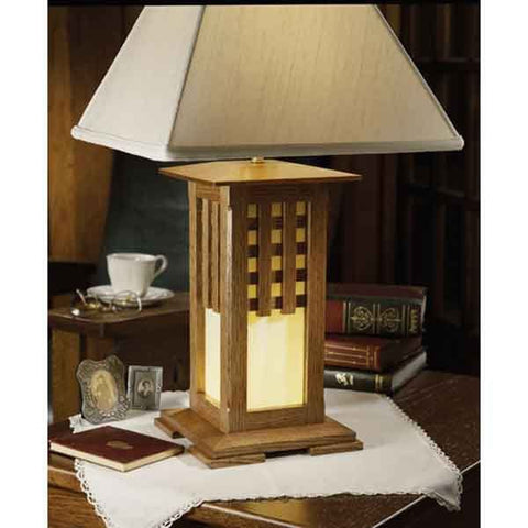 Woodworking Project Paper Plan to Build Arts and Crafts Lamp - Image 1