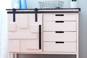 Barn Door Cabinet with Drawers - Image 1