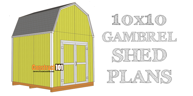 10×10 Shed Plans – Gambrel Shed - Image 1