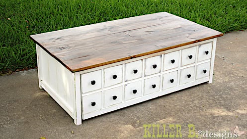 Apothecary Coffee Table with Toybox Trundle woodworking plan