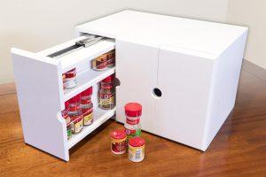 Spice Organizer Rack with Pull Out Drawers woodworking plan