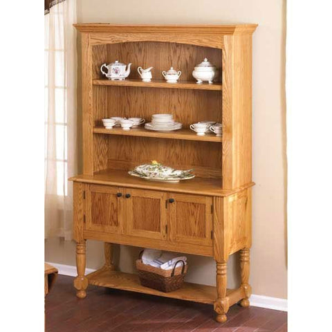 Woodworking Project Paper Plan to Build Classic Country Oak Hutch woodworking plan
