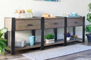 Long Rustic Modern Buffet Table - Image 1