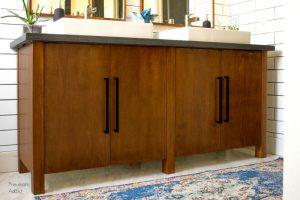Modern Double Bathroom Vanity woodworking plan