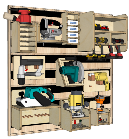French Cleat Power Tool Organizers – Build Plans - Image 1