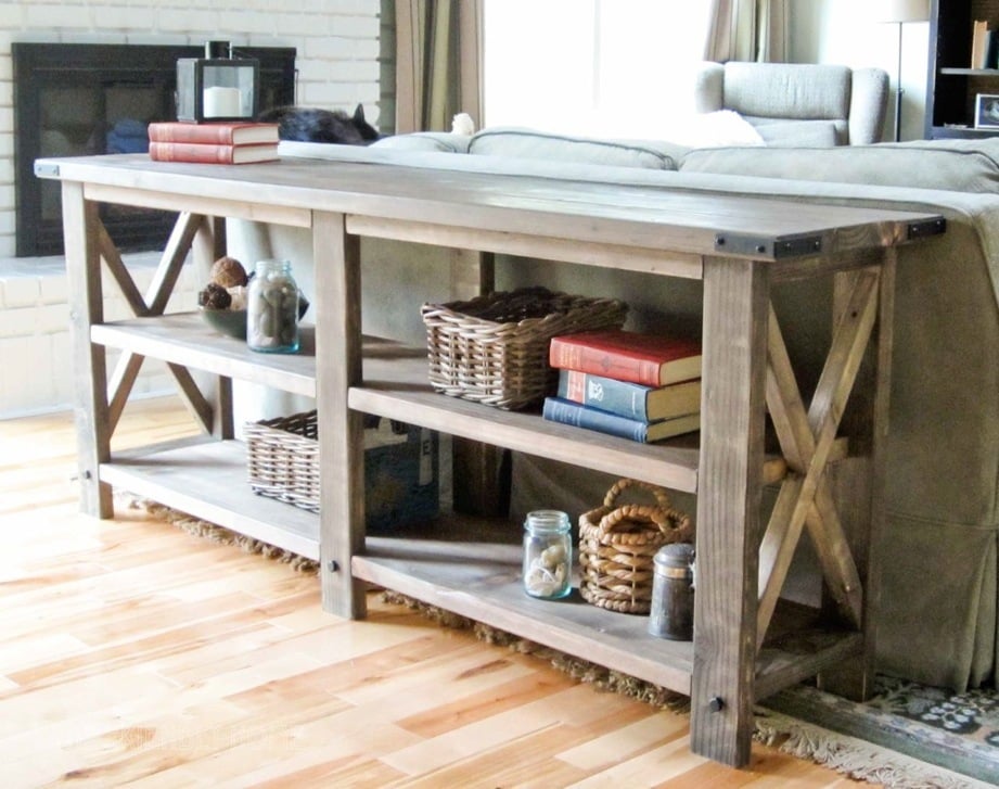 Rustic X Console Table woodworking plan