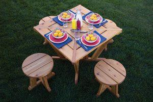 Compact Picnic Table and Stools - Image 1