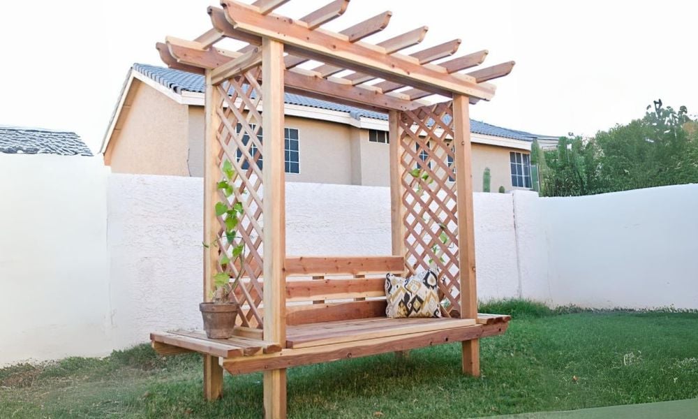 Outdoor Bench with Arbor - Image 1