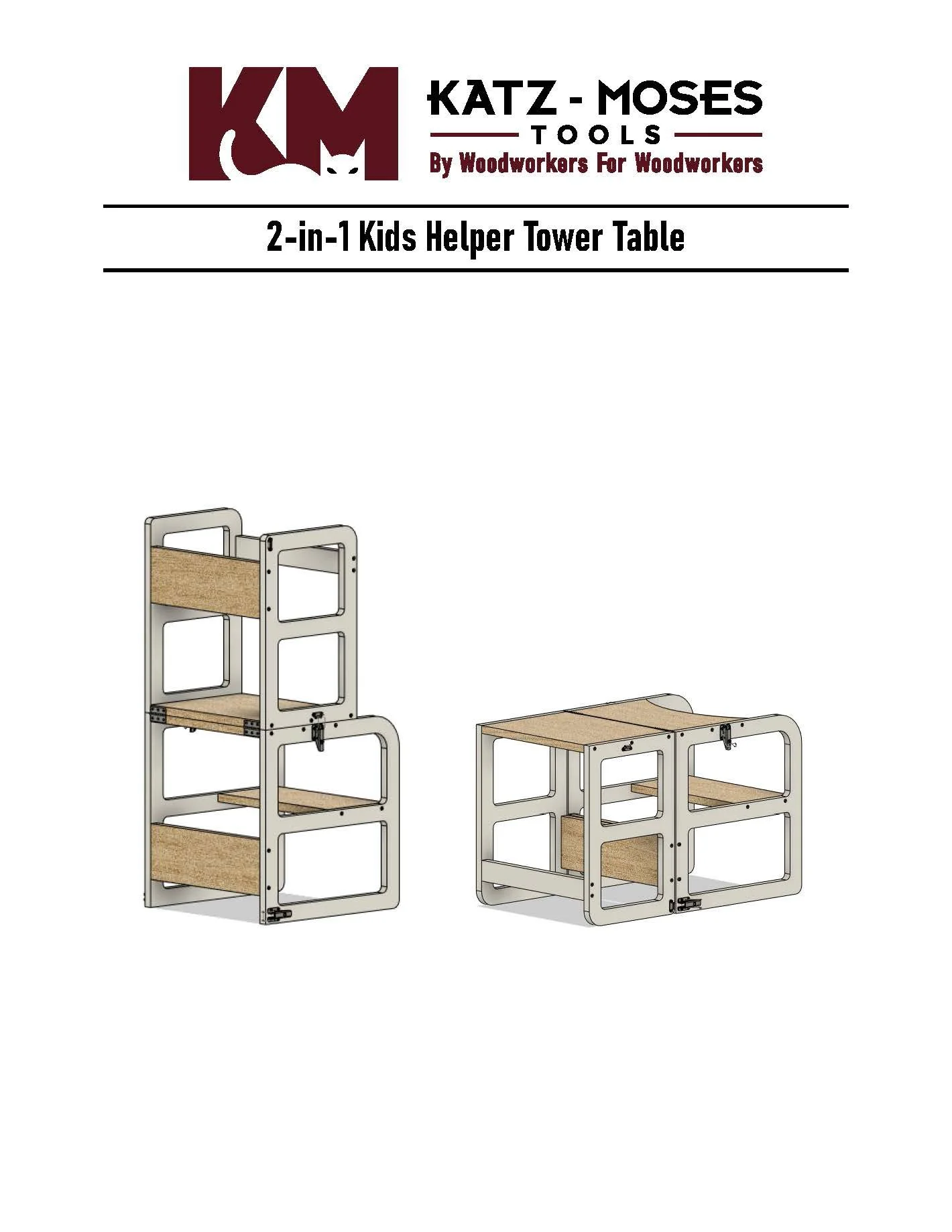 2-in-1 Kid's Helper Stool Build Plans woodworking plan