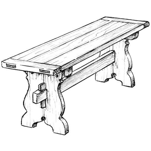 Woodworking Project Paper Plan to Build Trestle Bench - Image 1