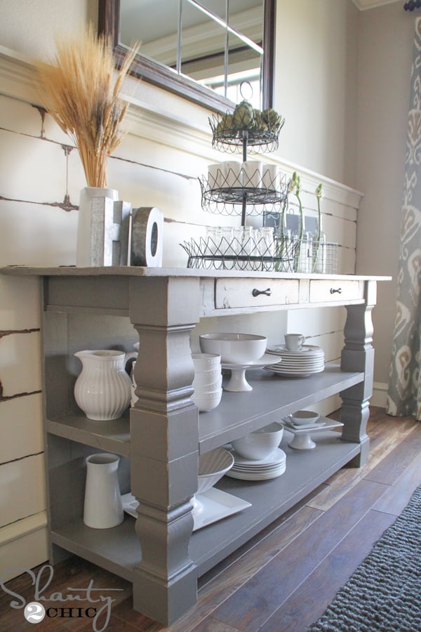 DIY Turned Leg Buffet Table - Image 1