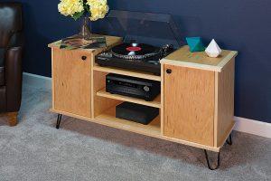 Record Player Stand with Storage woodworking plan