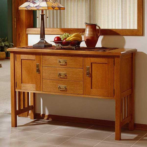 Downloadable Woodworking Project Plan to Build Arts and Crafts Buffet - Image 1