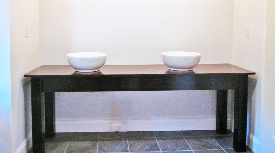 Simple Open Farmhouse Style Vanity woodworking plan