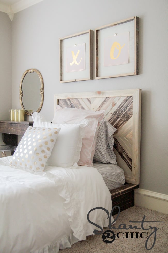 DIY Twin Platform Chevron Bed - Image 1