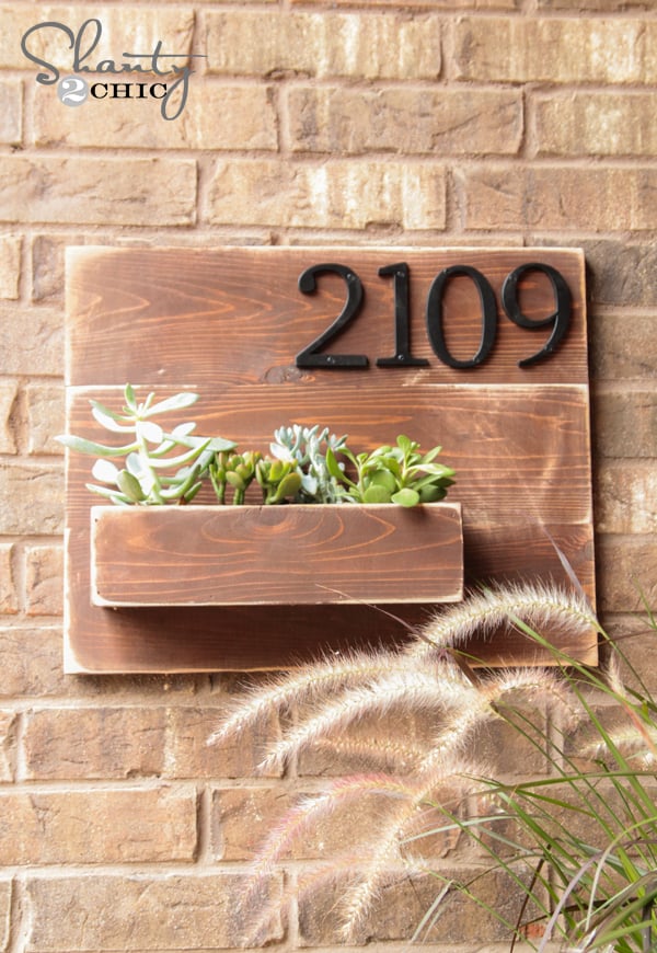 DIY Address Number Wall Planter woodworking plan