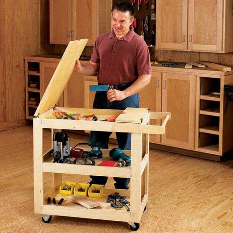 Woodworking Project Paper Plan to Build Getr-Done Shop Cart woodworking plan