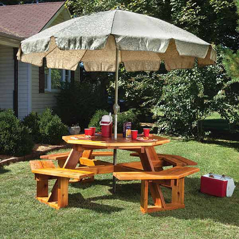 Octagonal Picnic Table w/Lazy Susan – Paper Plan - Image 1